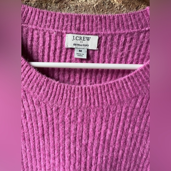 J. Crew Vibrant Pink Crew Neck Sweater - Picture 3 of 4